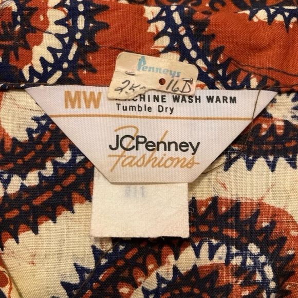 Vintage JCPenney African Afro-Centric Print Cotton Button Down Shirt - Picture 12 of 14